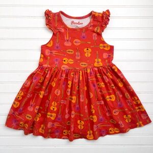 PICCOLINA VGUC HTF Colorful Guitar Music Flutter Sleeve Dress